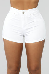 Melissa High Rise Denim Shorts - White Ins Street